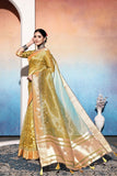 Ethnic Motifs Zari Woven Design Banarasi Saree