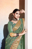 Ethnic Motifs Zari Woven Design Banarasi Saree