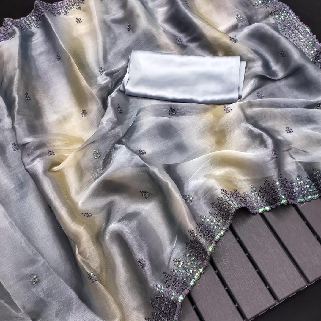 Ethnic Motifs Zari Woven Design Banarasi Saree