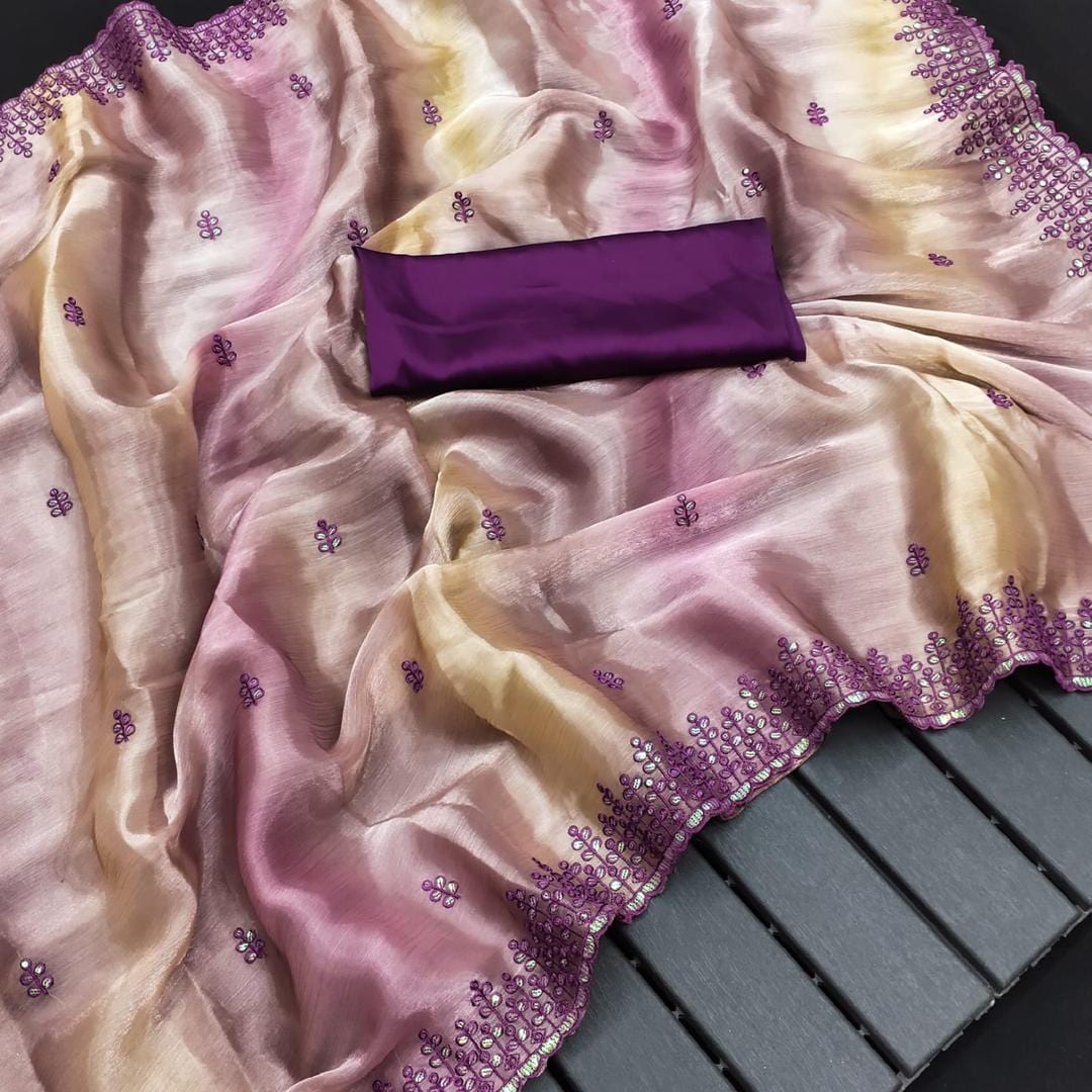 Ethnic Motifs Zari Woven Design Banarasi Saree