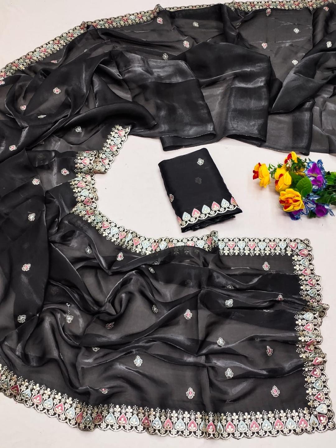 Ethnic Motifs Zari Woven Design Banarasi Saree