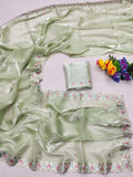 Ethnic Motifs Zari Woven Design Banarasi Saree