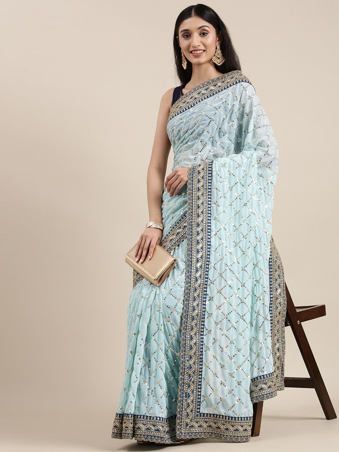 Ethnic Motifs Zari Woven Design Banarasi Saree