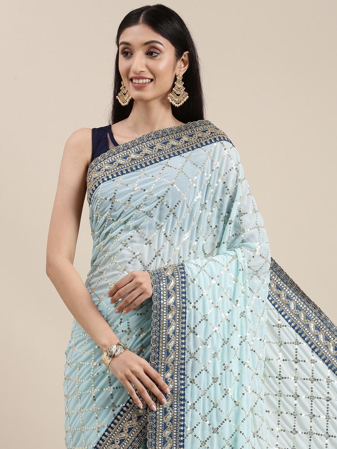 Ethnic Motifs Zari Woven Design Banarasi Saree