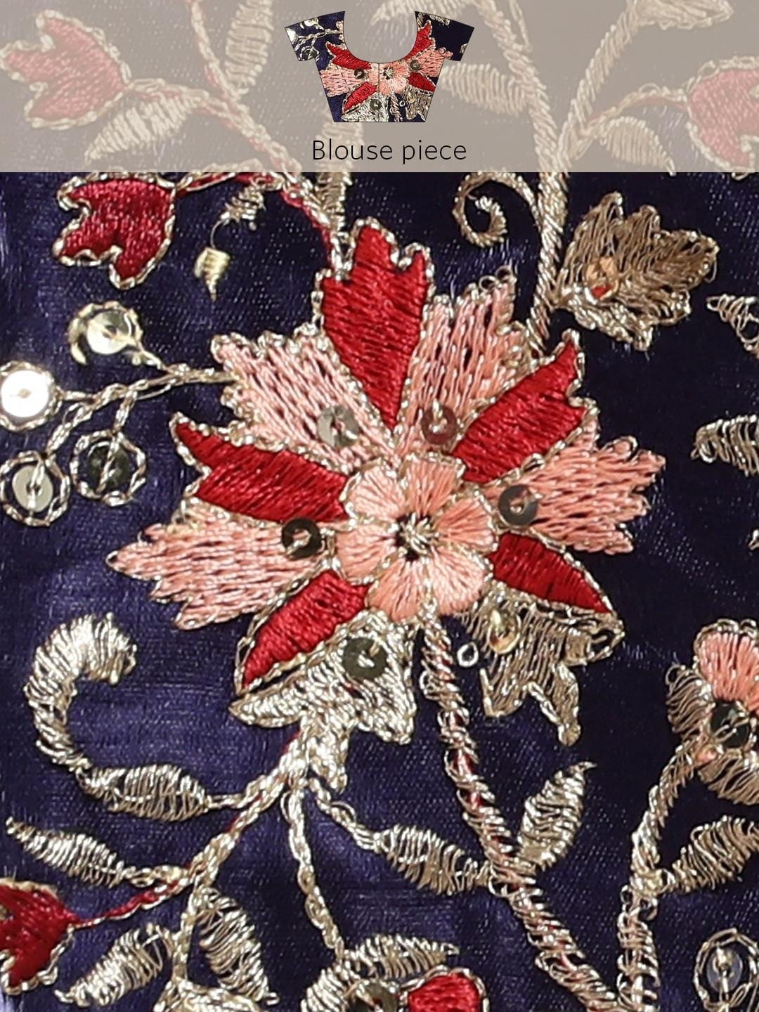 Ethnic Motifs Zari Woven Design Banarasi Saree