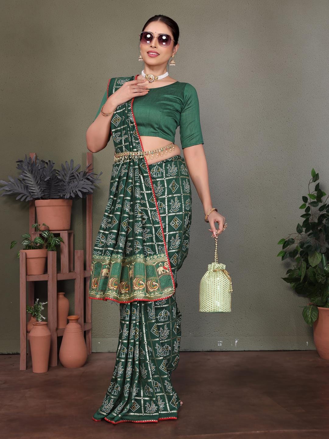 Ethnic Motifs Zari Woven Design Banarasi Saree