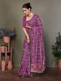 Ethnic Motifs Zari Woven Design Banarasi Saree
