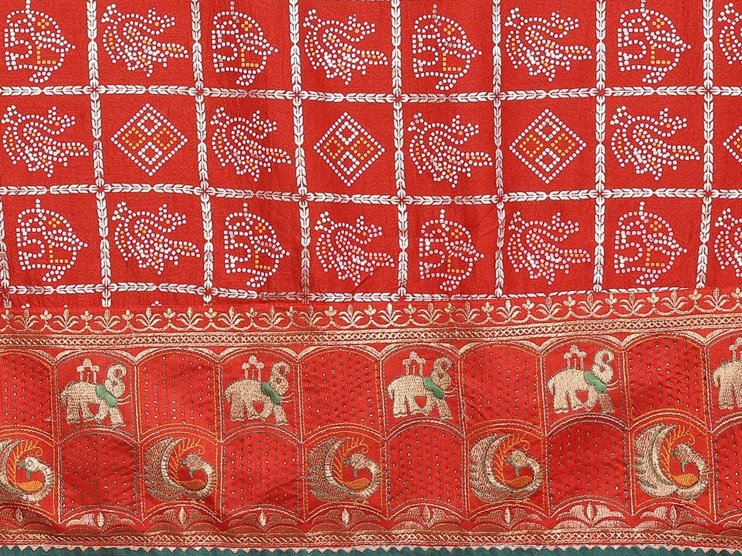 Ethnic Motifs Zari Woven Design Banarasi Saree