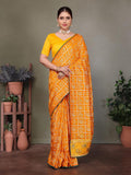 Ethnic Motifs Zari Woven Design Banarasi Saree