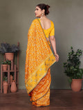 Ethnic Motifs Zari Woven Design Banarasi Saree