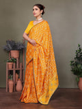 Ethnic Motifs Zari Woven Design Banarasi Saree