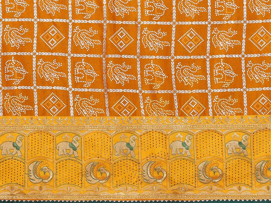 Ethnic Motifs Zari Woven Design Banarasi Saree