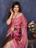 Ethnic Motifs Zari Woven Design Banarasi Saree