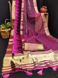 Ethnic Motifs Zari Woven Design Banarasi Saree