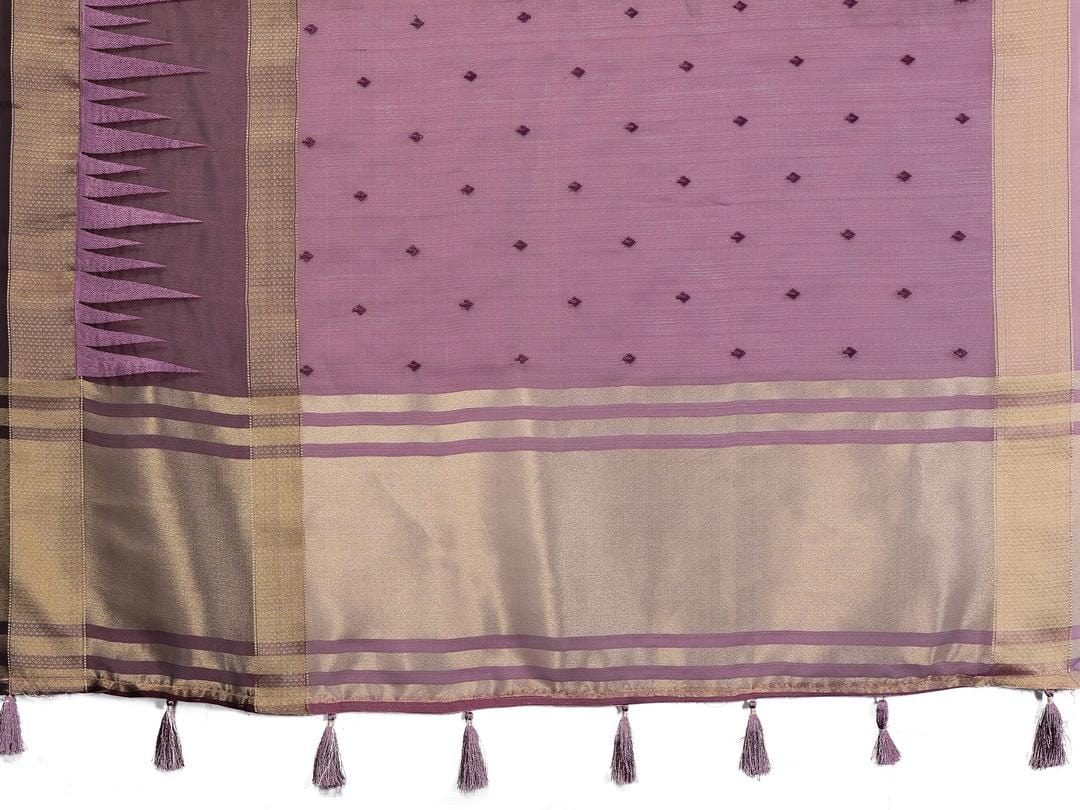 Ethnic Motifs Zari Woven Design Banarasi Saree