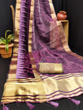 Ethnic Motifs Zari Woven Design Banarasi Saree