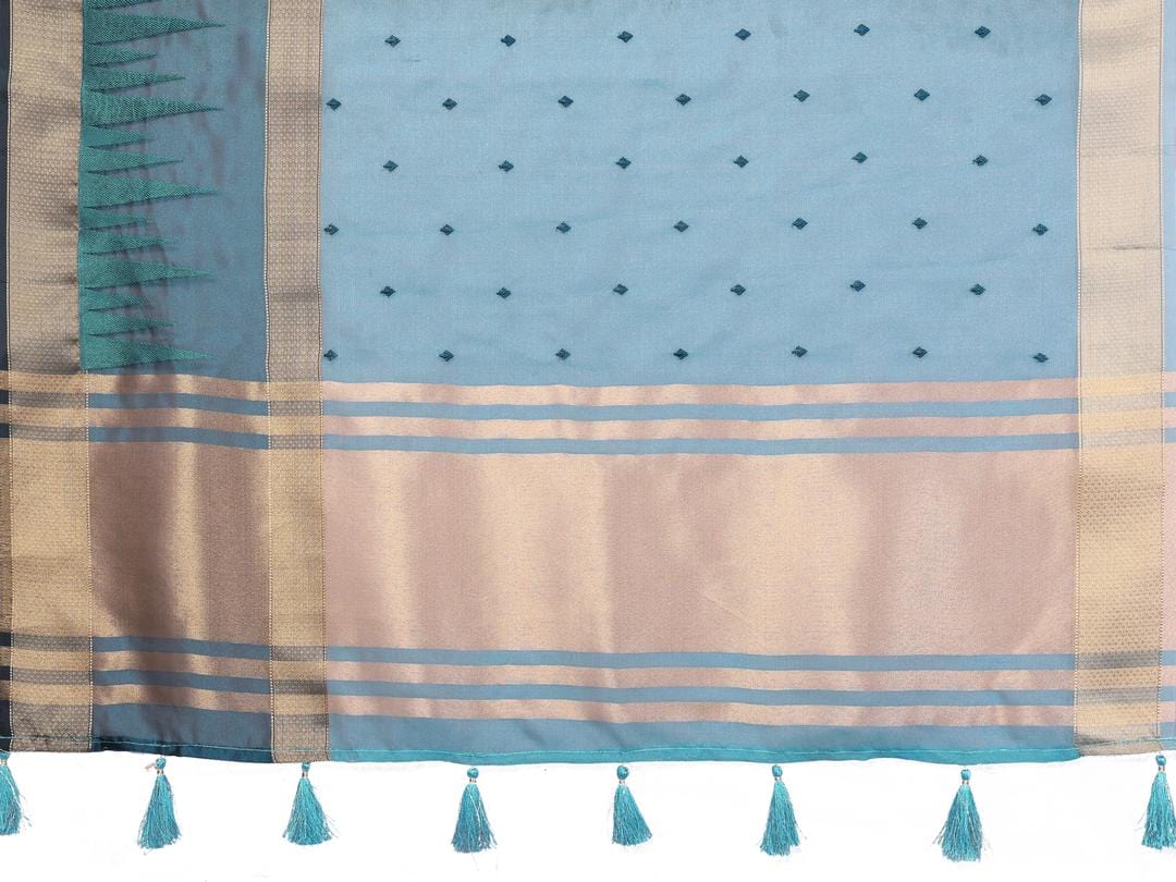 Ethnic Motifs Zari Woven Design Banarasi Saree