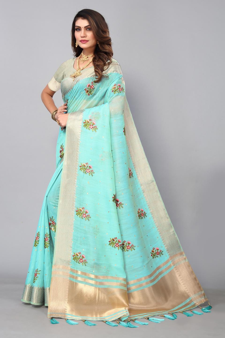 Ethnic Motifs Zari Woven Design Banarasi Saree