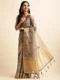 Ethnic Motifs Zari Woven Design Banarasi Saree