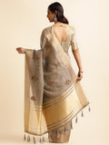 Ethnic Motifs Zari Woven Design Banarasi Saree