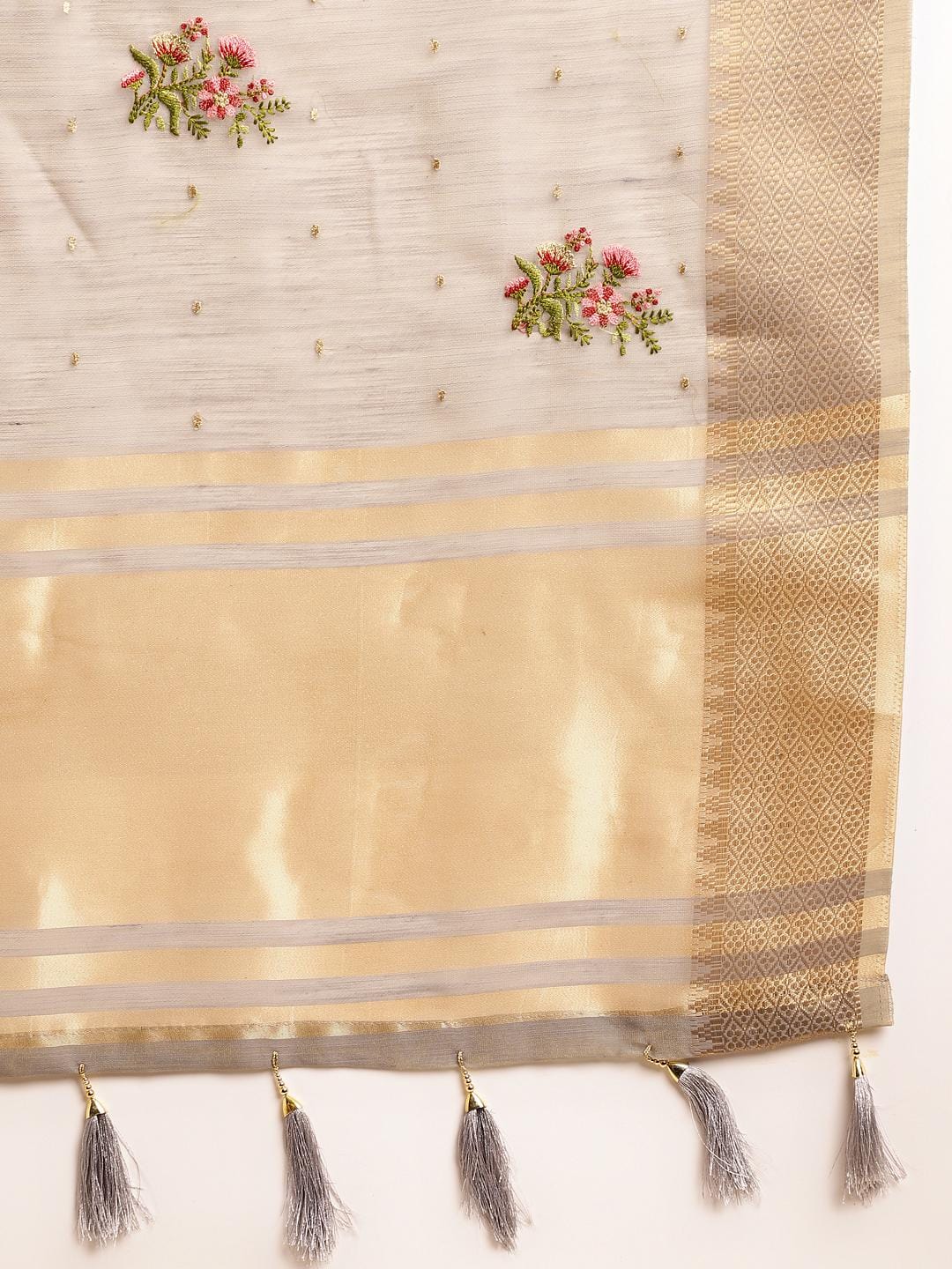 Ethnic Motifs Zari Woven Design Banarasi Saree