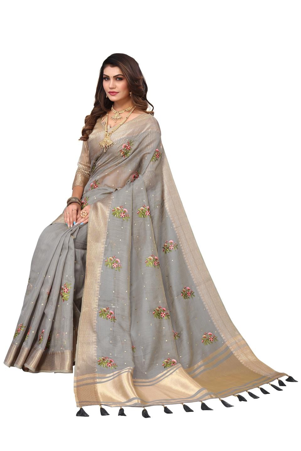 Ethnic Motifs Zari Woven Design Banarasi Saree