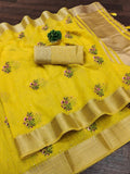 Ethnic Motifs Zari Woven Design Banarasi Saree