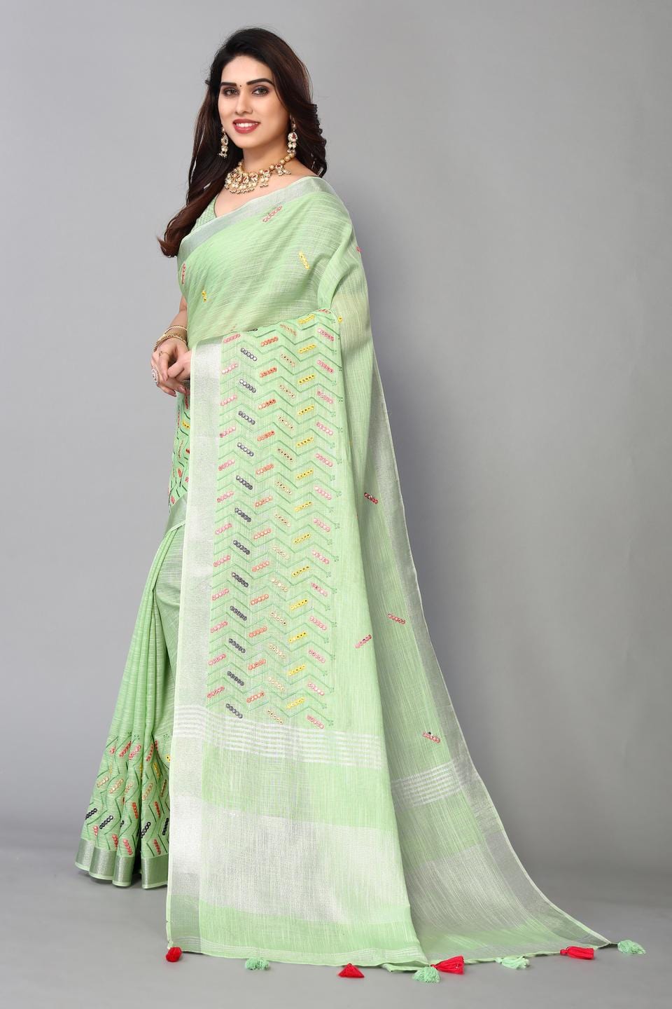 Ethnic Motifs Zari Woven Design Banarasi Saree