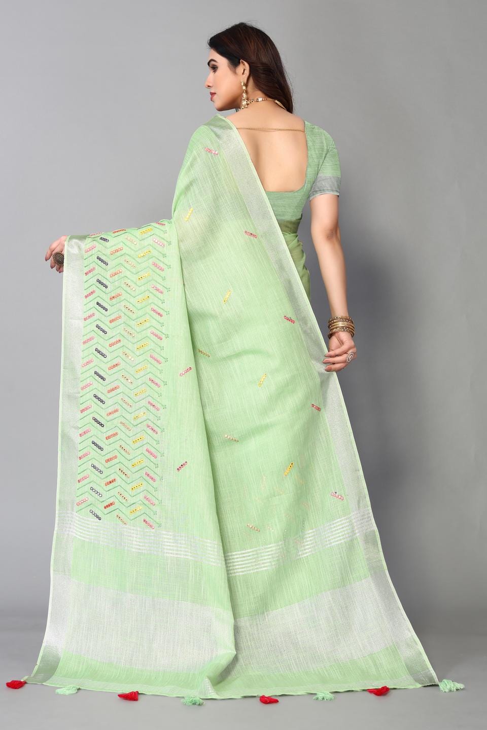 Ethnic Motifs Zari Woven Design Banarasi Saree