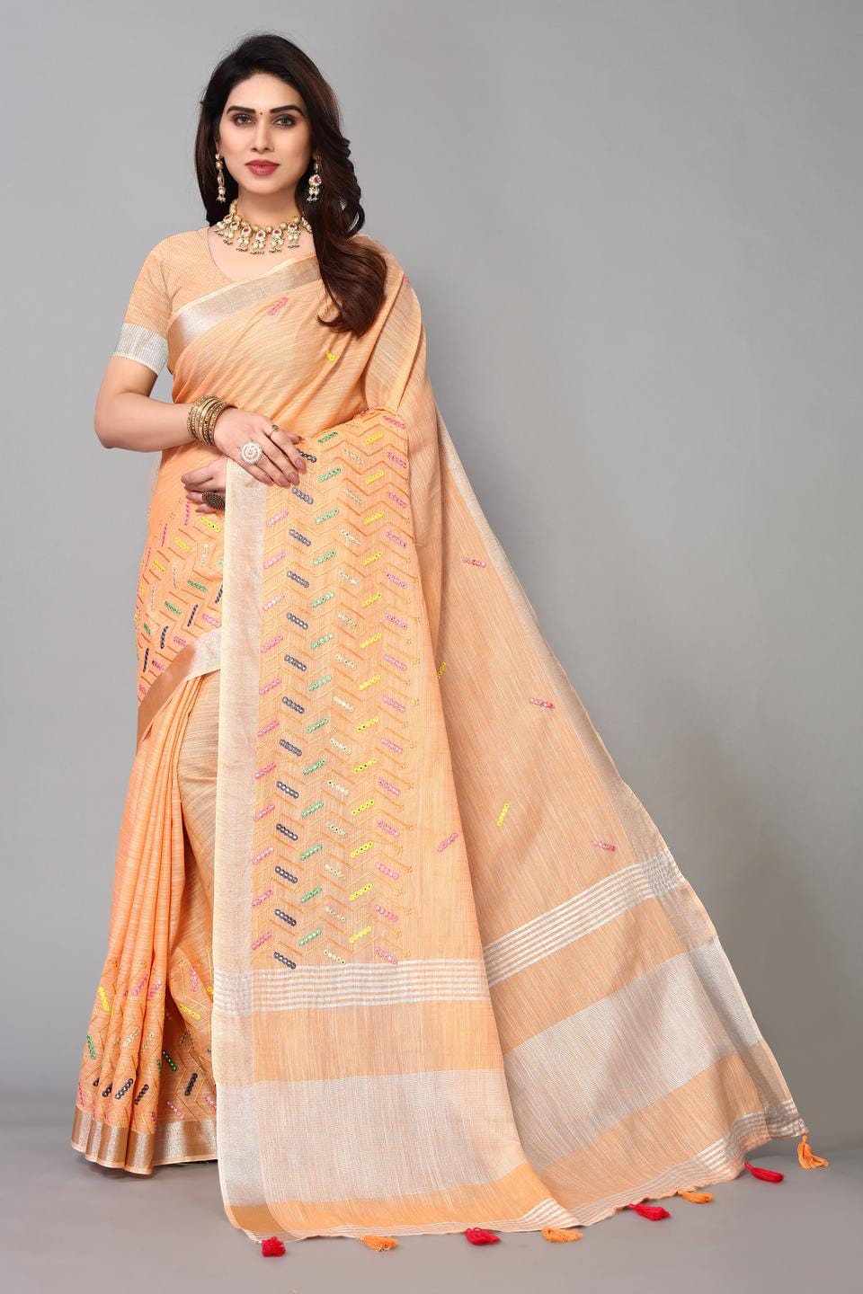 Ethnic Motifs Zari Woven Design Banarasi Saree