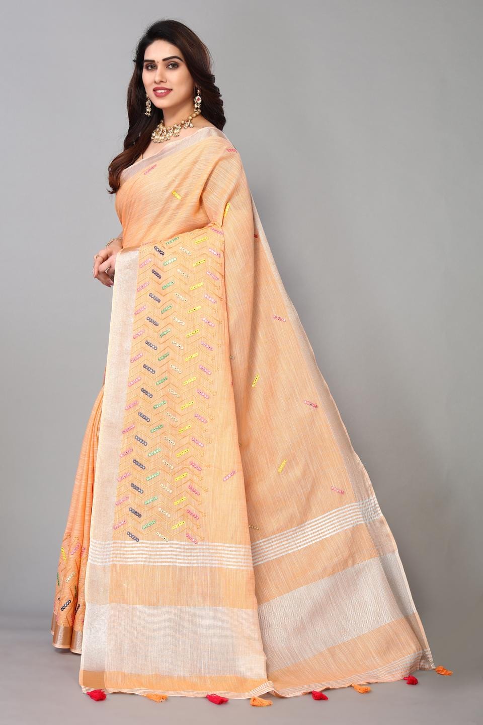 Ethnic Motifs Zari Woven Design Banarasi Saree