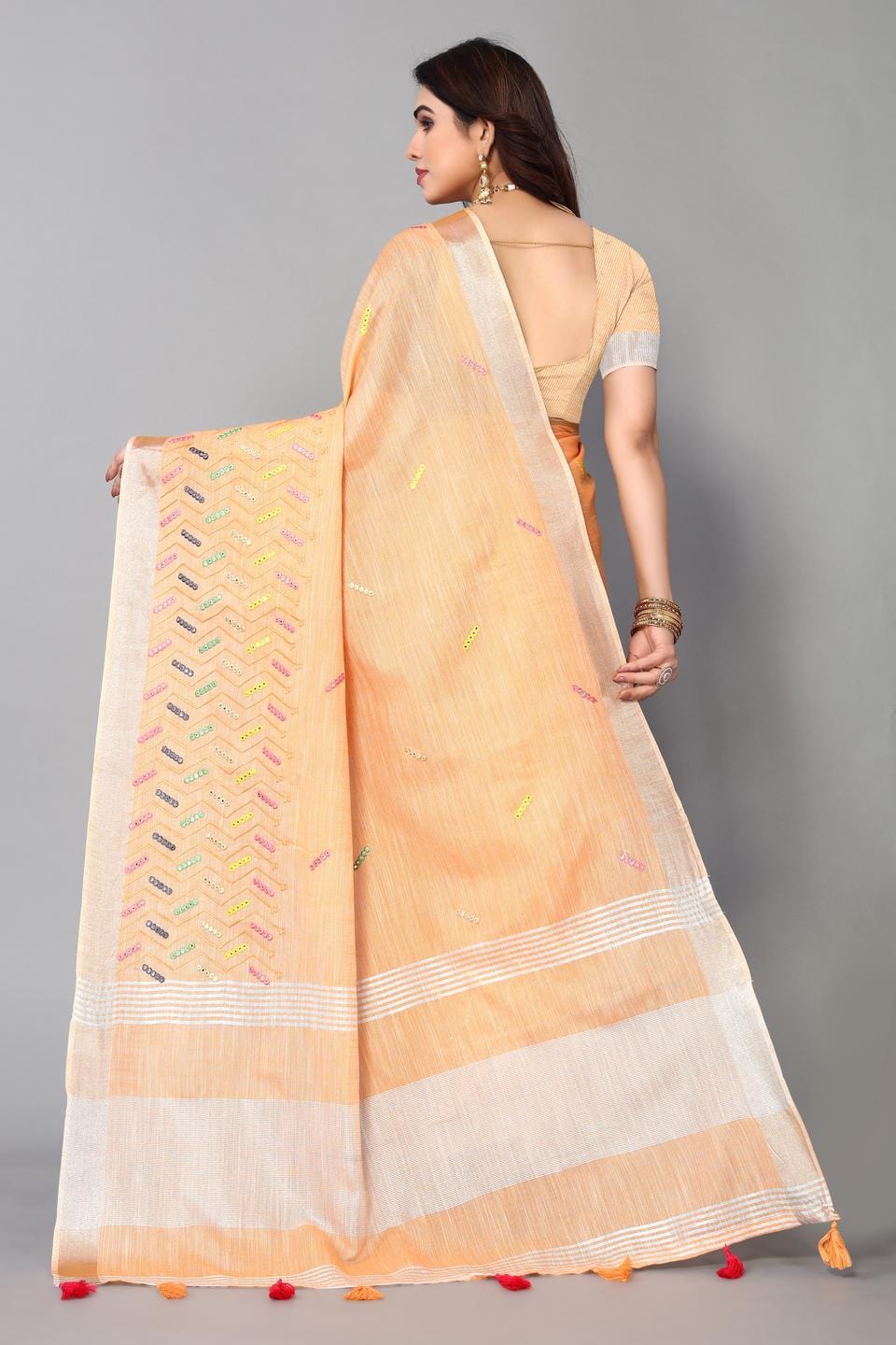 Ethnic Motifs Zari Woven Design Banarasi Saree