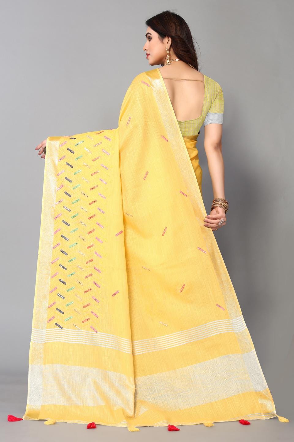 Ethnic Motifs Zari Woven Design Banarasi Saree