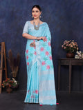 Ethnic Motifs Zari Woven Design Banarasi Saree