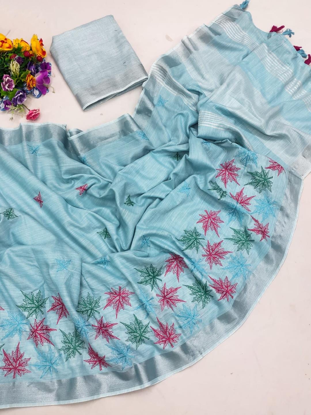 Ethnic Motifs Zari Woven Design Banarasi Saree