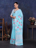 Ethnic Motifs Zari Woven Design Banarasi Saree