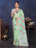 Ethnic Motifs Zari Woven Design Banarasi Saree