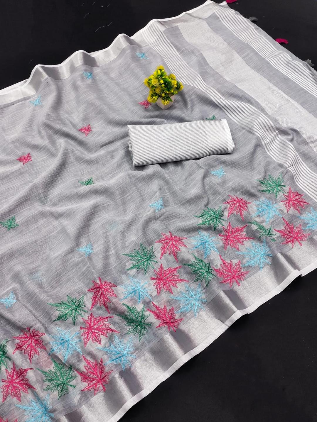 Ethnic Motifs Zari Woven Design Banarasi Saree