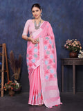 Ethnic Motifs Zari Woven Design Banarasi Saree
