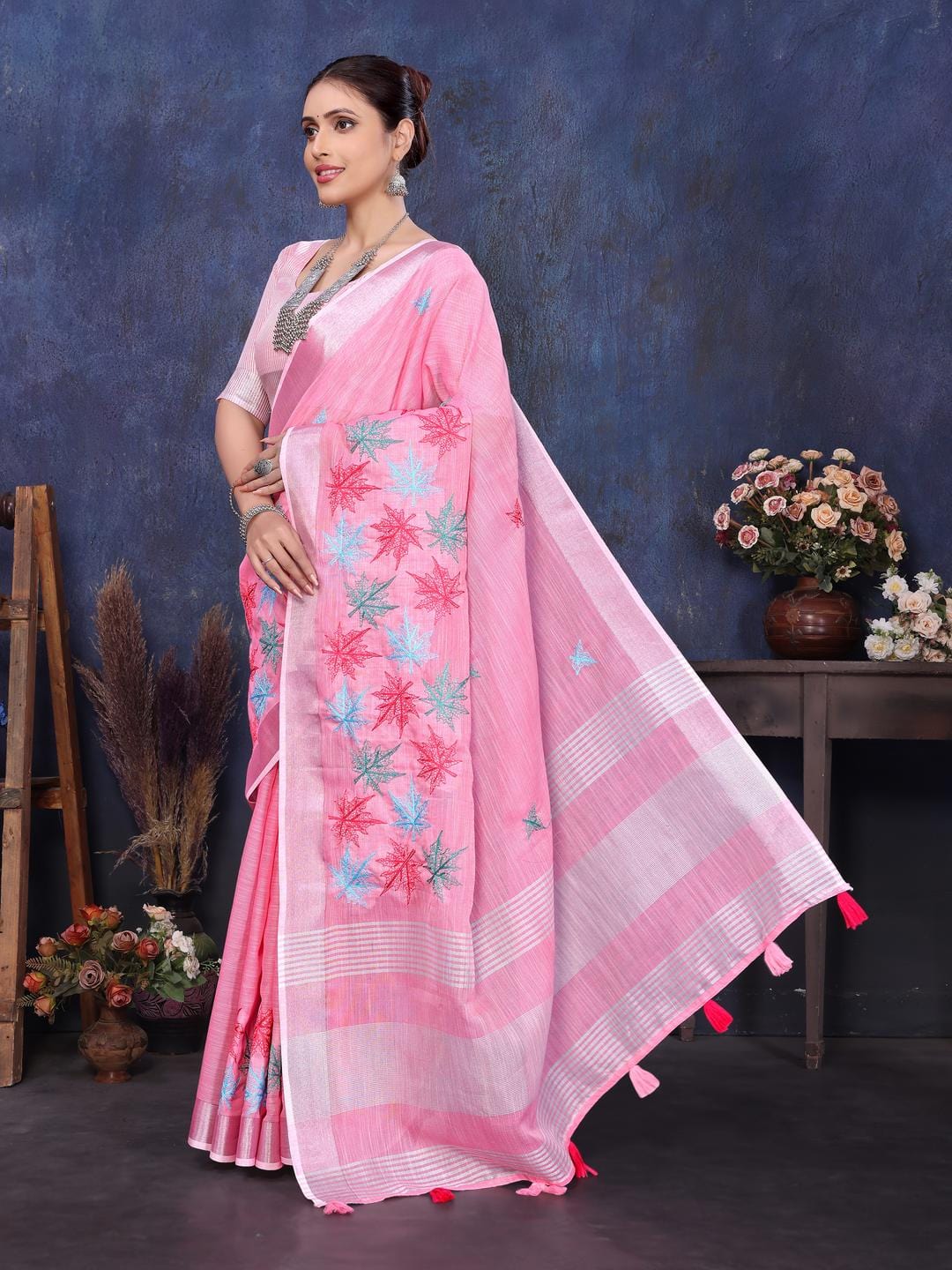 Ethnic Motifs Zari Woven Design Banarasi Saree