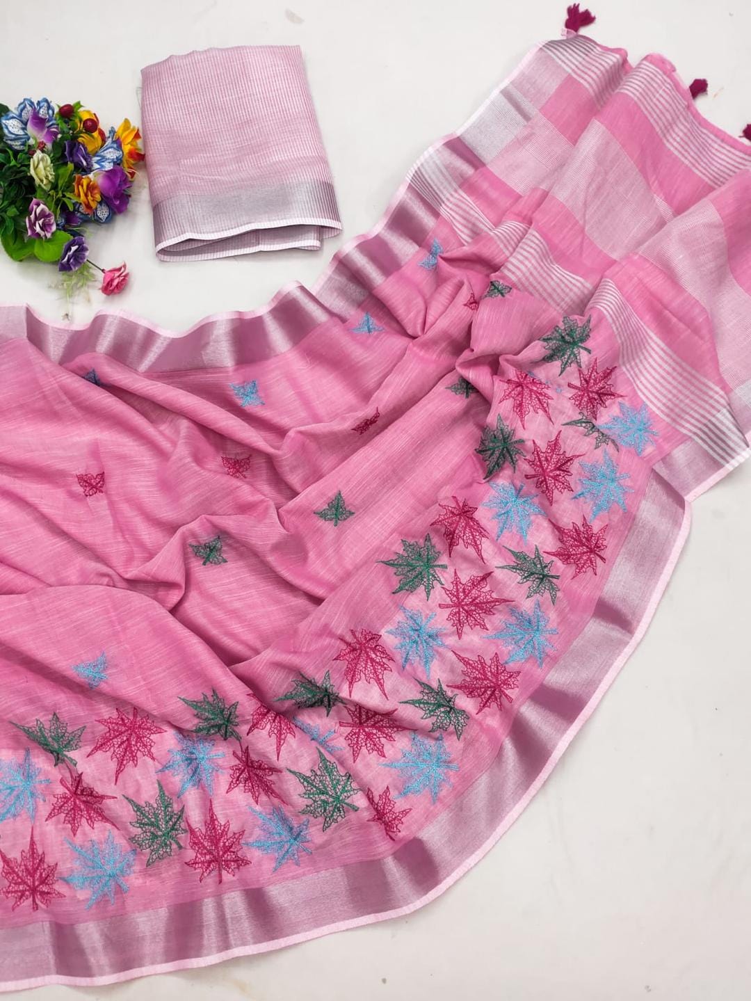 Ethnic Motifs Zari Woven Design Banarasi Saree