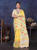 Ethnic Motifs Zari Woven Design Banarasi Saree