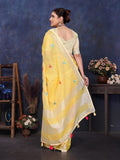 Ethnic Motifs Zari Woven Design Banarasi Saree