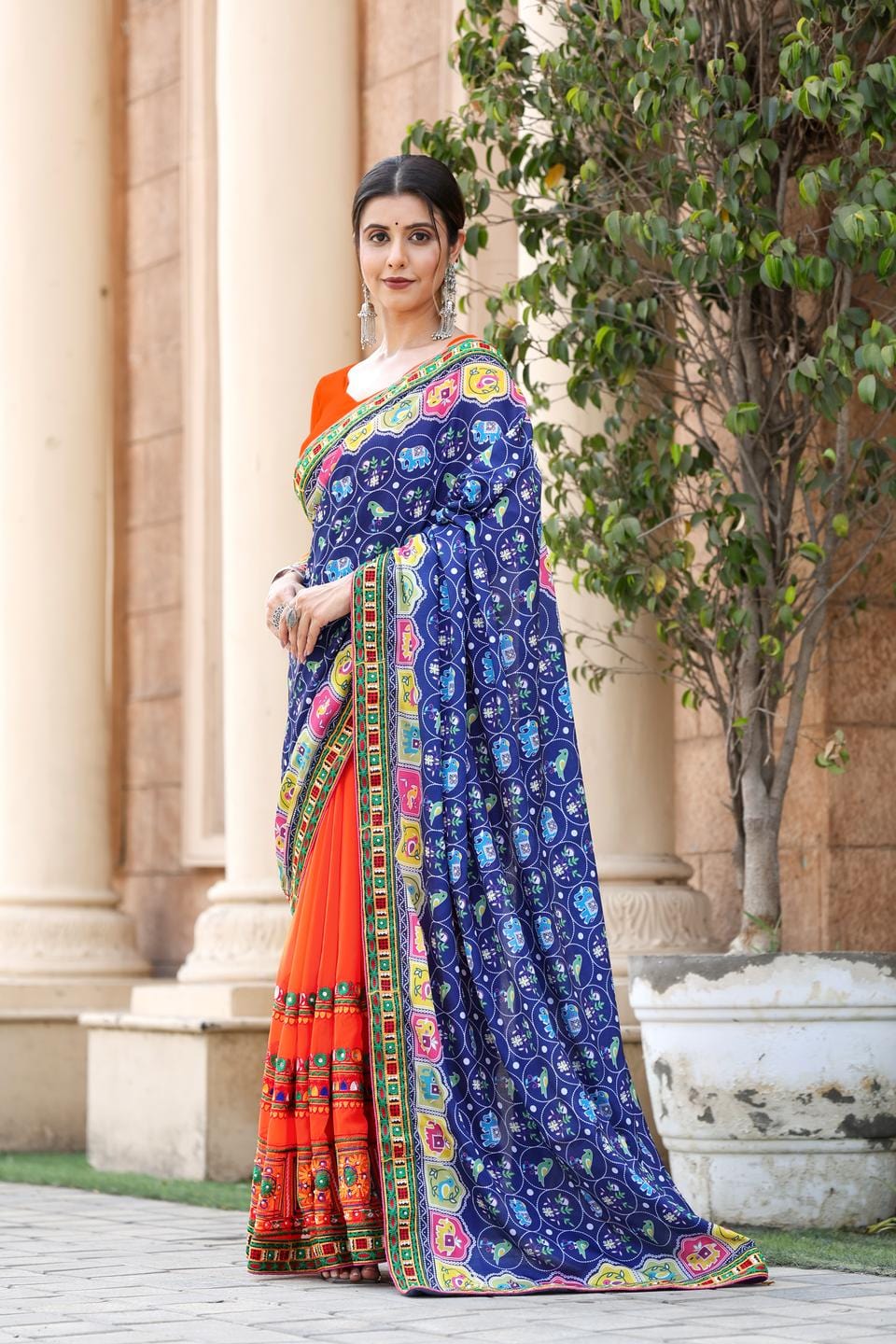 Ethnic Motifs Zari Woven Design Banarasi Saree