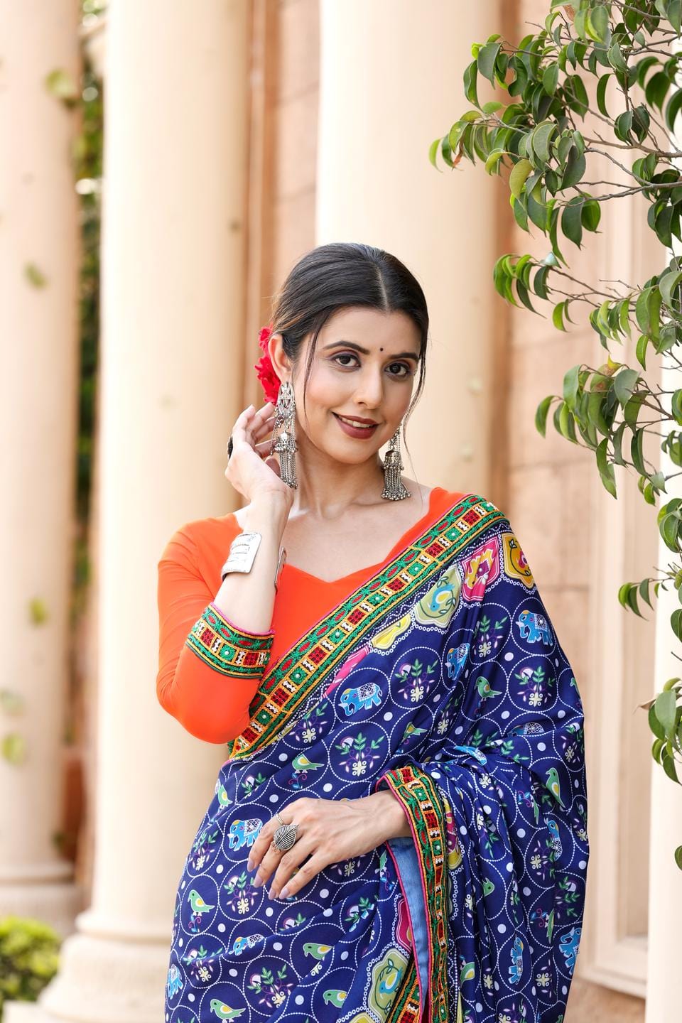 Ethnic Motifs Zari Woven Design Banarasi Saree