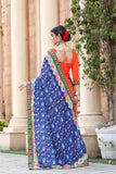 Ethnic Motifs Zari Woven Design Banarasi Saree