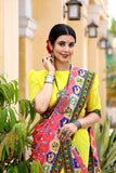 Ethnic Motifs Zari Woven Design Banarasi Saree