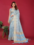 Ethnic Motifs Zari Woven Design Banarasi Saree