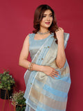 Ethnic Motifs Zari Woven Design Banarasi Saree