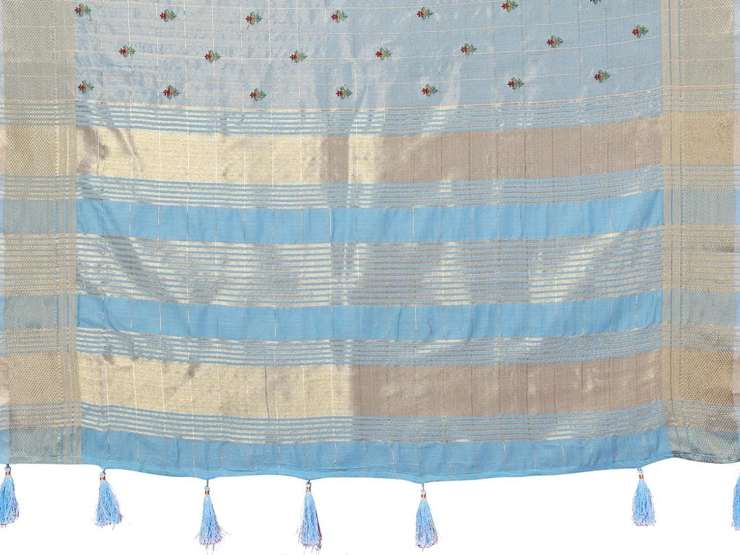 Ethnic Motifs Zari Woven Design Banarasi Saree